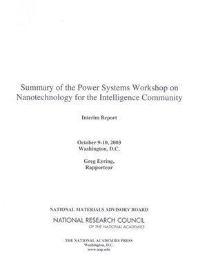 cover image of Summary of the Power Systems Workshop on Nanotechnology for the Intelligence Community
